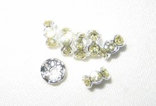 20 Swarovski Rhinestone Rondelles 6mm Silver / Jonquil SR608