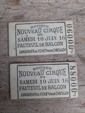 2 Tickets Cirque Ancien 1916