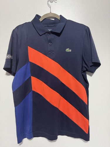 Polo lacoste bleu orange - bleu,