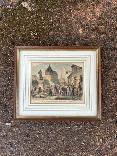 Tableau gravure ancienne scene - tableau,