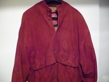 blouson daim rouge