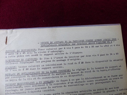Notice montage faucheuse - notice,