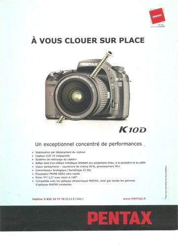 Publicite pentax vous clouer - a,