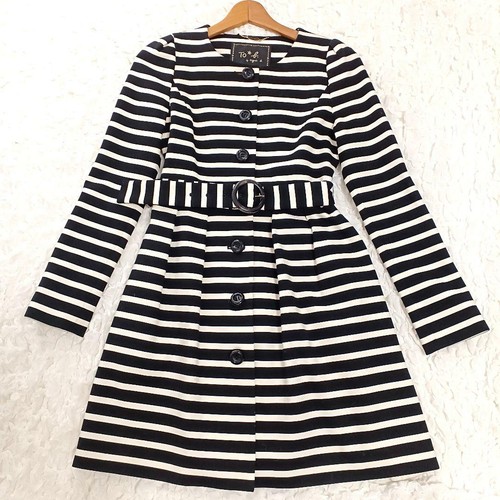 Agnes collarless coat belt - coat,
