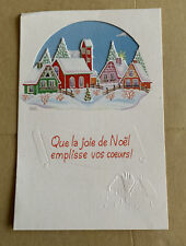 Carte de voeux gaufrée 4 p + enveloppe, Que la joie de Noël emplisse vos coeurs