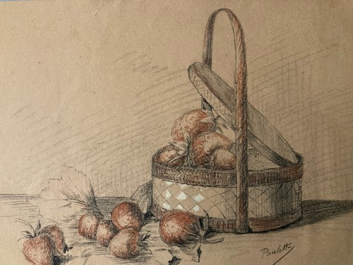 Belle peinture 1950 crayon - peinture,