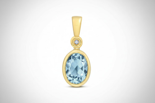 Pendentif solitaire ovale
