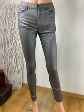 Pantalon coton enduit gris taupe skinny push up Cindy H - 36