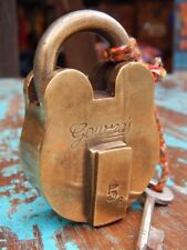 Cadenas Laiton Ancien 200g 7,5x5x2cm 5 Levers Inde