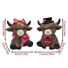 Lot de figurines couple vache