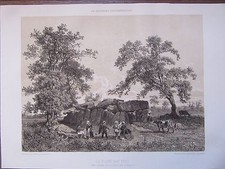 BELLE GRAVURE 1867 BRETAGNE ILLE ET VILAINE LA ROCHE AUX FÉES PRES DU THEIL 