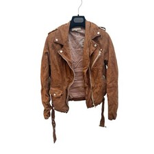 Sandro Brown Goat suede leather jacket  Size 36  / XS