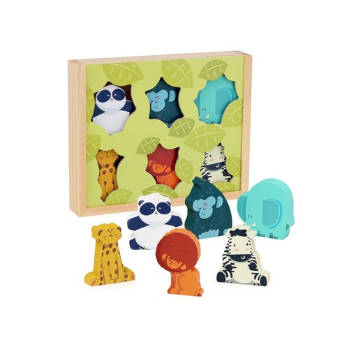 Vilac figurines bois jungle - figurines, en