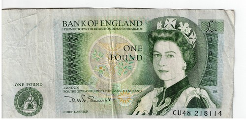 One pound bank england - of,