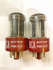 5691 6SL7 RCA base rouge plaque noire, triple mica, paire assortie DD getter