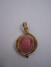 333 Or Jaune Pendentif Corail