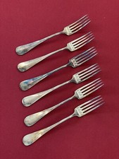 Couverts 6 Fourchettes Métal Argenté Poinçon Ancien