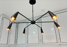 Luminaire Lustre 6 Lumières Lumière Milieu Du Siècle Moderne Italienne Lampe ...