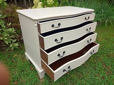 Ancienne Commode Acajo , galbee , anglaise,  reloukee  ,Grise