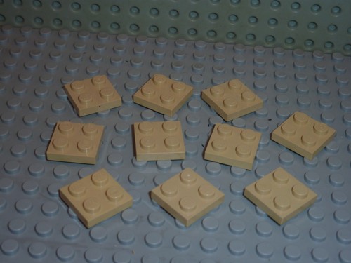 Lego brick tan 2x2 - 10, x