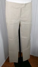 Pantalon TAILLE HAUTE lin beige stretch SARAH PACINI T2 40/42  Made in ITALY
