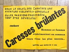 CARESSES BRULANTES Affiche film 40x60 FRANCIS LEROI - PORNO TYPO 1979
