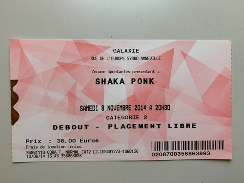 Ticket concert shaka ponk - concert,