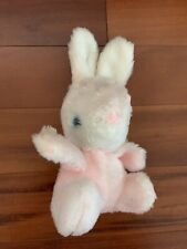 9” VINTAGE 1976 GUND PINK WHITE BUNNY RABBIT STUFFED ANIMAL PLUSH TOY