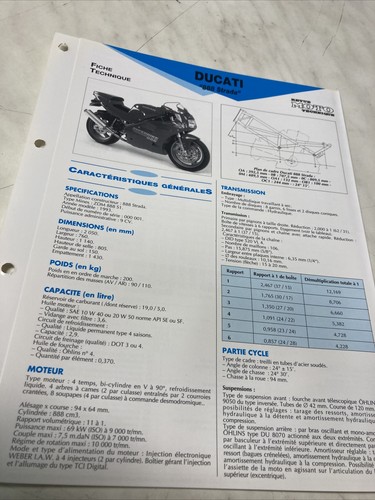 Ducati 888 strada - ducati, fiche