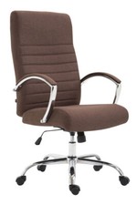 Fauteuil de bureau à roulettes Valais en Tissu Rembourré Pivotant et ajustable