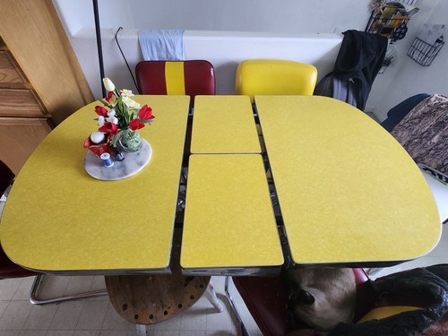Vintage chrome formica table - vintage,