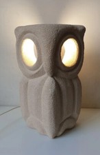 29 cm lampe chouette hibou albert tormos vintage 70 sculpture pierre owl stone