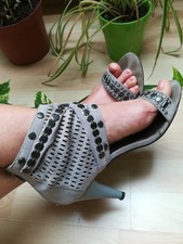 Bottines Moom 39 Chaussures haute À Talons 9cm Femme Gris velours bottine été 