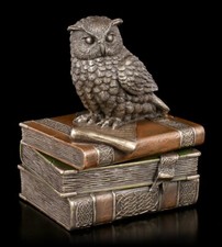 Boîte À Bijoux Veronese Avec Figurine De Hibou Sur Anciens Livres