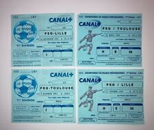 Lot de 4 billets tickets match PSG TOULOUSE LILLE ANCIENS 1990 1991 ULTRAS FFF