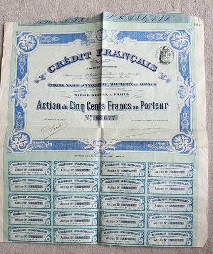 Titre porteur banque credit - au,