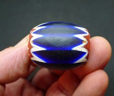 33x29mm Perle Chevron ROSETTA 6 Couches Verre Ancien Murano Collier Afrique Mali