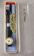Ancienne montre mécanique, pour femme, Bergana, boîtier en or 14 K, vintage