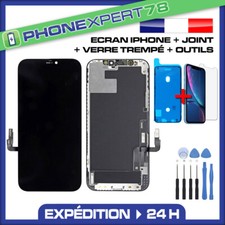 ECRAN LCD COMPATIBLE IPHONE 8 X XR 11 12 13 14 15 PRO MAX + JOINT + VERRE TREMPÉ