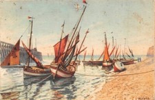 Tableau, Bateaux au bord de
