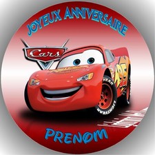 Cars Disney. Déco de gâteau personnalisée,comestible ,Azyme,disque diamètre 20cm