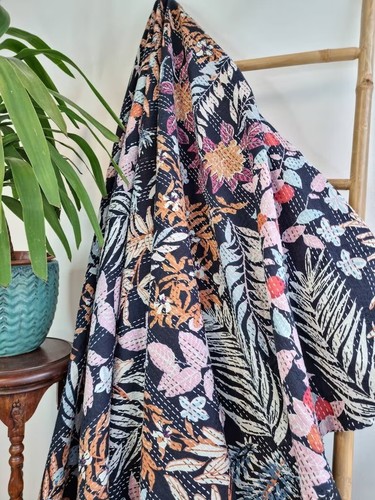 Couverture coton kantha - couverture,