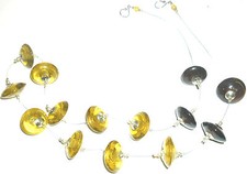 Superbe Cristal Perle Fil Embrasse Rideau X2, Ambre & Marron Cristaux