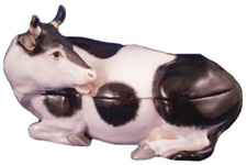 Beurrier Figural En Porcelaine