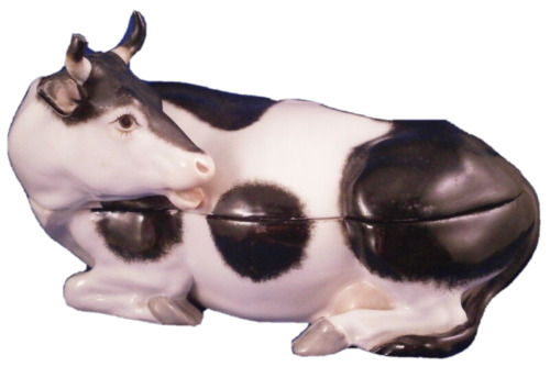 Beurrier figural porcelaine - beurrier,