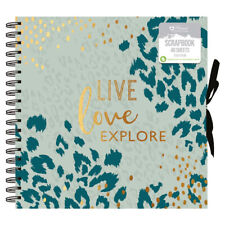 Scrapbook Photo Album Live Amour Explore Spirale Relié 40 Feuille Ruban Cravate