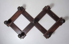 ancien porte manteau en bois accordéon grand modèle vintage 84cm