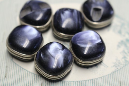Bouton ancien couture bleu - , et