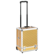 Chariot à Maquillage Doré Trolley Valise Cosmétique Mallette de Beauté vidaXL