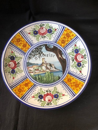 Assiette murale vintage peinte - murale,